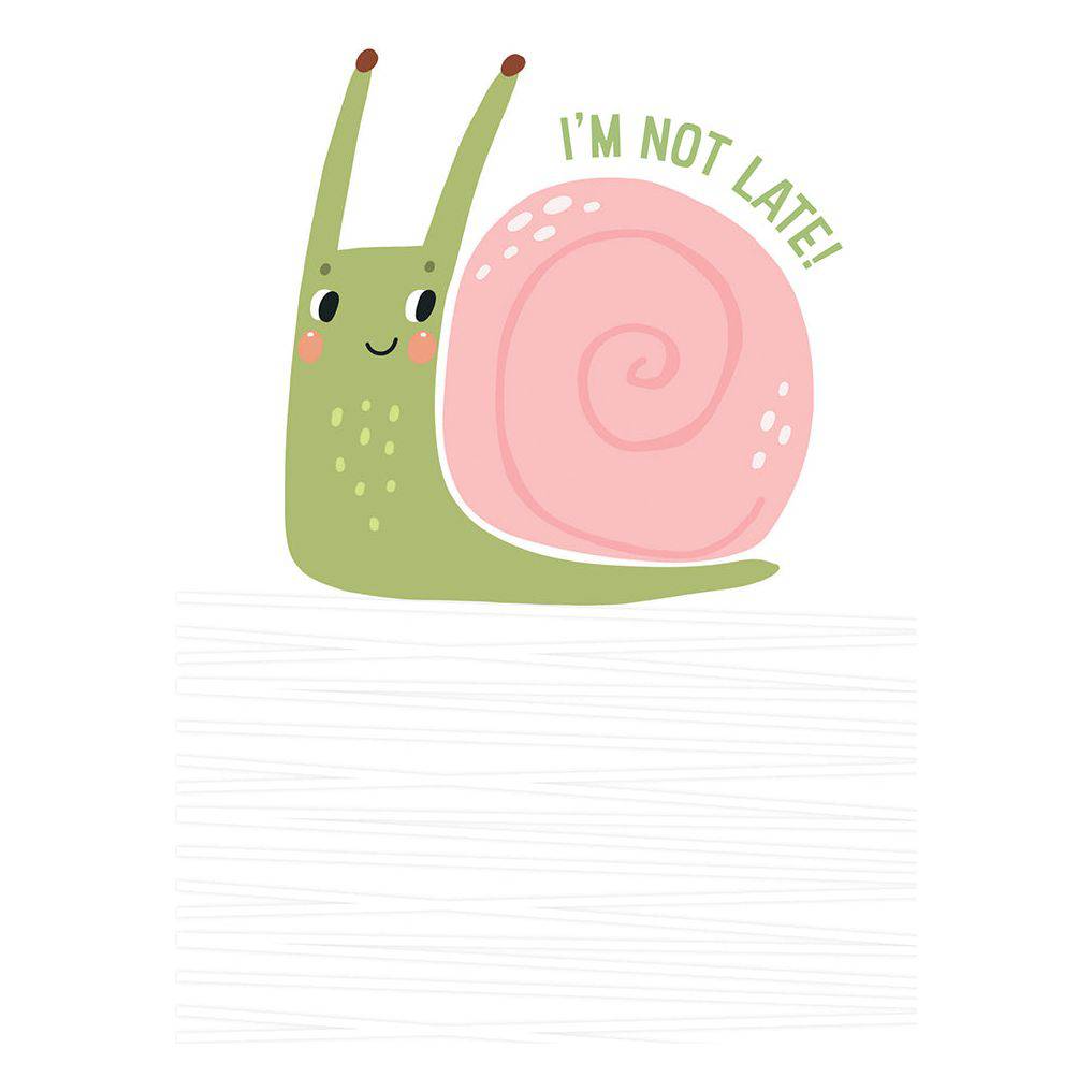Pictura snail belated birthday card featuring a cute snail illustration, perfect for sending warm, everyday birthday wishes.